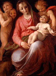 Madonna och barn med spädbarnet St John, 1570.