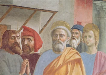 Sankt Petrus botar med sin skugga: detalj av Sankt Petrus, ca 1427