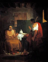 Blind Homer (cirka 700-talet f.Kr.) i herdens Glaucos hus