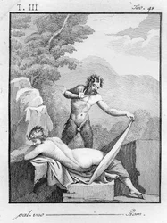 En satyr klär av en nymf, 1804