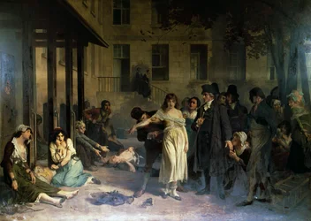 Psykiatern Philippe Pinel (1745-1826) befriar sinnessjuka från deras bojor på Salpêtrière-asylhemmet i Paris 1795, målning av Tony Robert-Fleury (1837-1911)