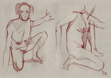 Skisser av "Red Nude"