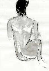 Teckning av vilande figur