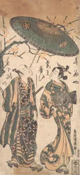 Skådespelaren Nakamura Kumetaro I som en Oiran, ca. 1756.
