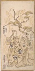 Scen från ett drama, Ichimura Kamezo som Hirano-ya Tokubei, ca. 1748., ca. 1748.