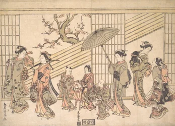 Barn som spelar en Daimyo-procession, ca. 1763., ca. 1763.