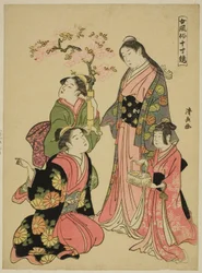 A Noble Young Lady, från serien "A Mirror of Feminine Manners (Onna fuzoku masu kagami)"