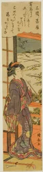 Framför frontlinjen vid Mimeguri (Meguri no Rakugan), från seriens ``English ght fascio be views of Edo (Furyu Eight Views of Edo)