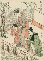 Fiske, från serien "A Set of Ten Beautys in Flowerlike Styles (Enshoku hana fuzoku ju awase)"