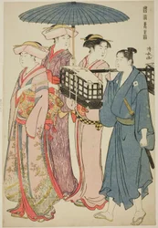 Going to a Picnic, från serien "A Brocade of Eastern Manners (Fuzoku Azuma no nishiki)"