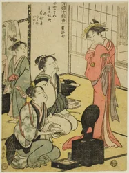 Hairdressing Room (Kamibeya), från serien "Ten Kinds of Incense in the Pleasure Quarters (Seiro jisshu ko)"
