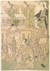 Ichikawa Danjuro Fifth som Kyo no Jiro i förklädnad som Dekuroku Byoe the Stree Puppet-sh..., ca. 1788.