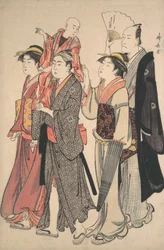 Ichikawa Danjuro V och hans familj, 1782.