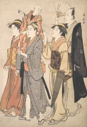 Ichikawa Danjuro V och hans familj, 1782.