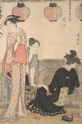 Scen i Nakasu, ett distrikt i Edo, 1783.