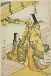 Sei Shonagon och hennes följeslagare, från en titellös serie hovdamer