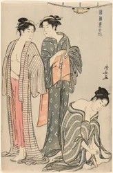 Three Women after a Bath, från serien "A Brocade of Eastern Manners (Fuzoku Azuma no nishiki)"