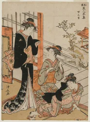 Tre kvinnor från serien A Brief Collection of Japanese Beautys, 1781.