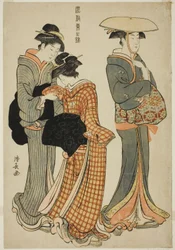 Two Women and a Maid, från serien "A Brocade of Eastern Manners (Fuzoku Azuma no nishiki)"