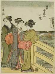 Utsikt från Azuma Bridge, från serien "Ten Precincts of Kinryuzan Temple in Asakusa (Asakusa Kinruzan jikkei)"