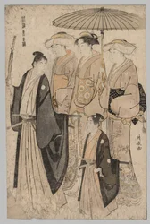 Kvinna från Yoshiwara och skötare, 1752-1815.