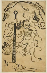 Skådespelaren Yamanaka Heikuro I som en demon
