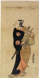 Skådespelare Ichimura Takenoj? IV som sidan Kichisabur?, 1718 (handfärgat trätryck)