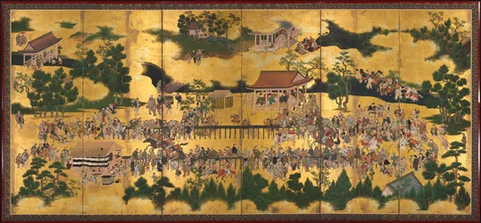 Hästkapplöpning vid Kamo-helgedomen, 1615-50.