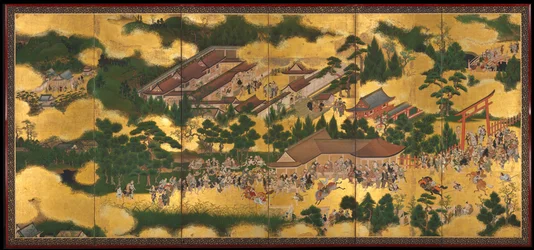 Hästkapplöpning vid Kamo-helgedomen, 1615-50.