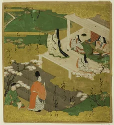 Illustration av Sagan om Genji, kapitel 5 Waka-Murasaki