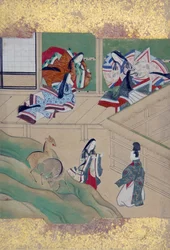 Scener från Tales of Ise Ise monogatari, sent 1700-tal.