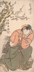 Skådespelaren Yamashita Kinshaku II som Sadatos fru Iwate, 1794-95., 1794-9