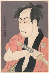 Ichikawa Omezō I i rollen som Yakko Ippei från pjäsen "Koinyōbō somewake tazuna"