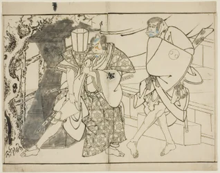 Skådespelarna Arashi Ryuzo och Morita Kanya VIII