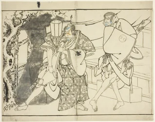 Skådespelarna Arashi Ryuzo och Morita Kanya VIII,