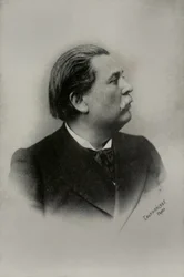 Porträtt av den franske biljardspelaren Maurice Vignaux ( 1845