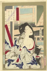 Efter badet Skönheter från Musashi i brokad (serietitel) Nishiki ori Musashi no beppin (serietitel på objekt)