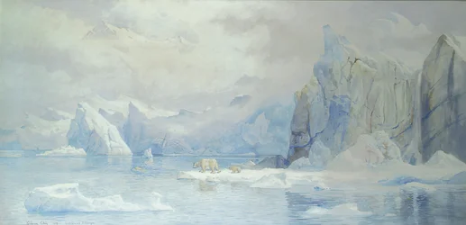 Östra glaciären, Spitzbergen, 1905 wc på papper