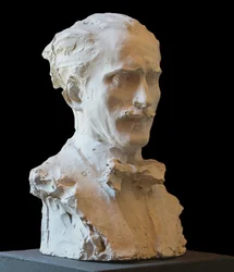 Porträtt av kompositören Arturo Toscanini 1867-1957.