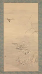 Hawk Grasping a Small Bird, 1800-talet.