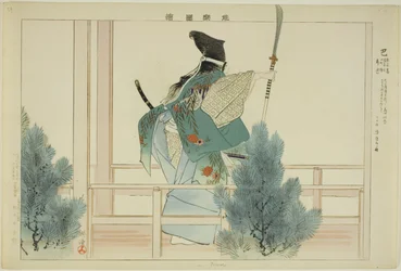 Tomoe, från serien "Pictures of No Performances (Nogaku Zue)"