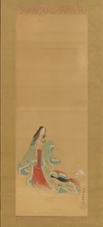 Den tredje prinsessan med sin katt, från New Herbs I Wakana I..., 1700-talet.