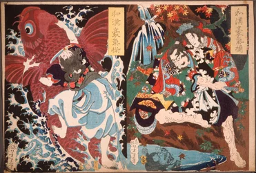 Oniwaka und Karpfen; Taira no Koremochi und der Dämon