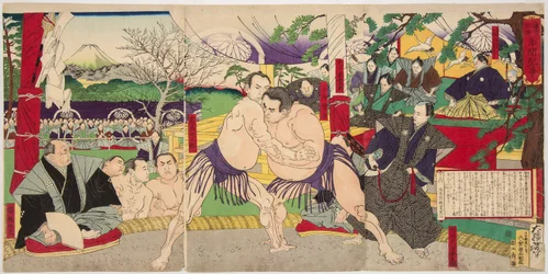 Liten m fält t de s u te u rs smo puder natt Nagi Tsunekichi bild t Arama Daigoro. Yoshitoshi Tsukioka (1839-1892)