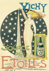 Vichy, Source of the Stars, ca 1900 (färg litho)