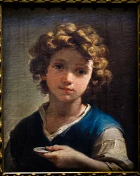 Byst av en ung pojke med ett mynt, ca 1777 (Olja på duk)