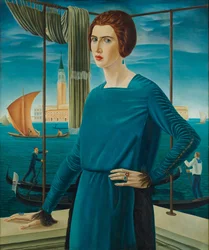The Artists Wife med Venedig i bakgrunden, 1921.