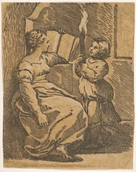 En Sybil-läsning vänd åt höger, ca. 1517-18.