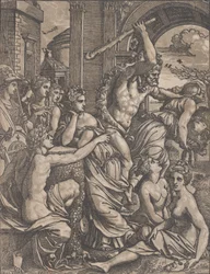 Herkules jagar girighet från musernas tempel, ca. 1520-27.