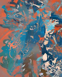 Orange-blå flytande abstrakt